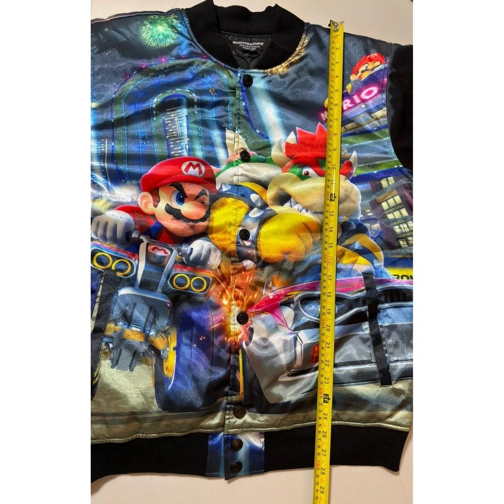 Mario Kart Nintendo DeKryptic Satin Jacket Mario Bowser Patch Size L